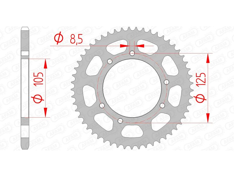 AFAM STEEL STANDARD BACK SPROCK 47103 - 420