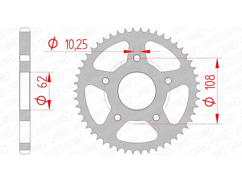 AFAM STEEL STANDARD REAR SPROPET 47201 - 428