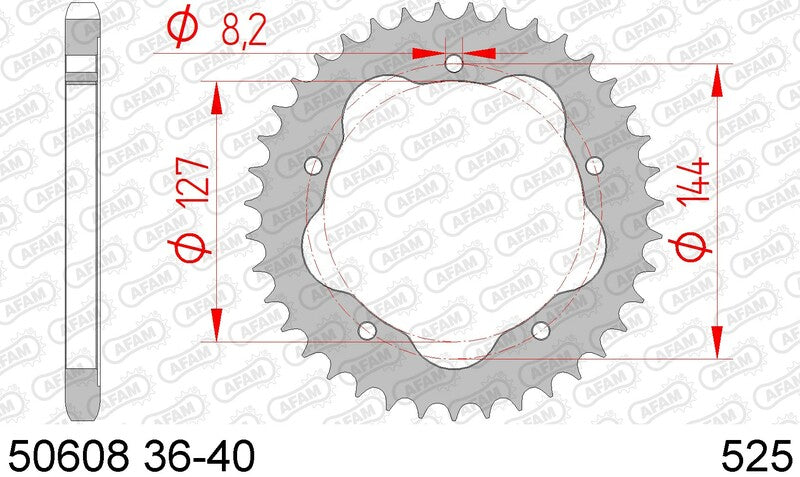 AFAM STEEL STANDARD BAGGROPET 50608 - 525 - kræver en AFAM -bageste Spropet Carrier