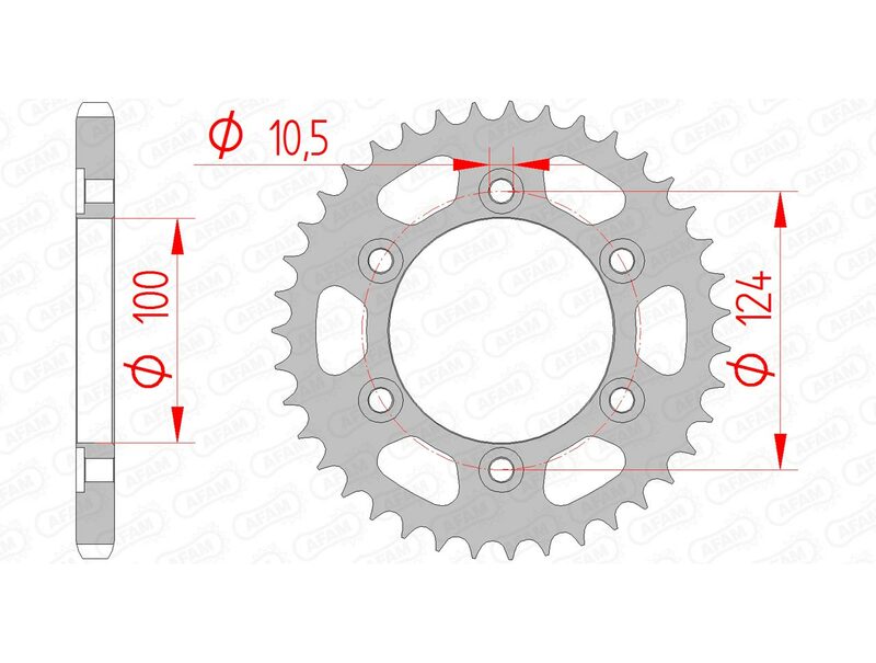 AFAM STEEL STANDARD BACK SPROCK 50609 - 525