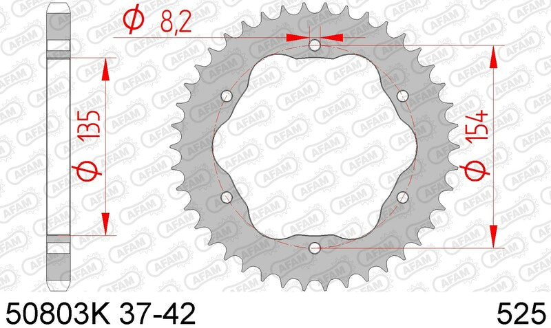 AFAM STEEL STANDARD BACK SPROPET 50803K - 525 - kræver en AFAM -bageste Spropet Carrier