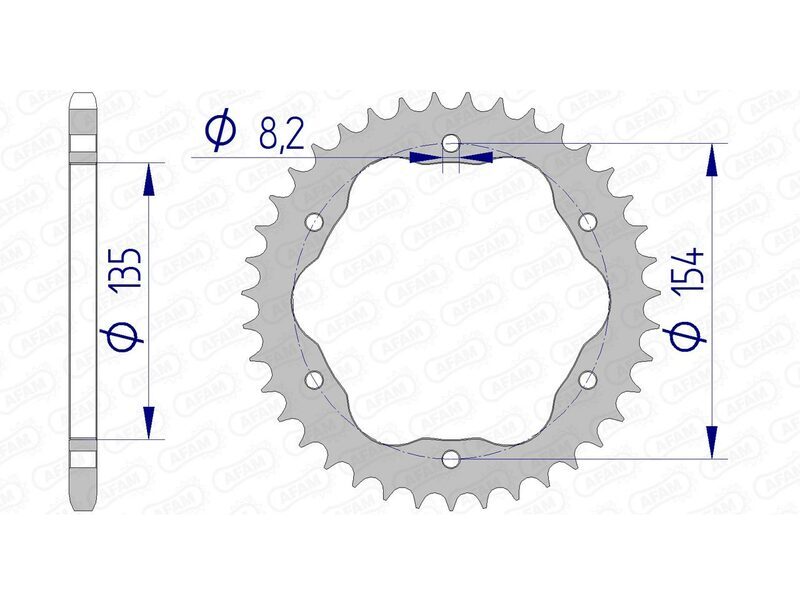 AFAM Aluminium Ultralight Hard Anodized bageste tandhjul 51804 - 520 - Kræver en AFAM bageste sprock -bærer