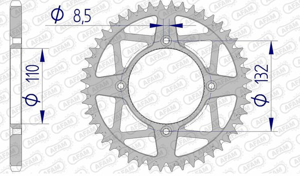 AFAM Aluminium Ultra-Light Self-rengøring af baga sprock 72306-520 72306+48