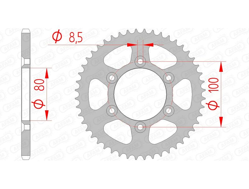 AFAM STEEL STANDARD BACK SPROCK 80103 - 420