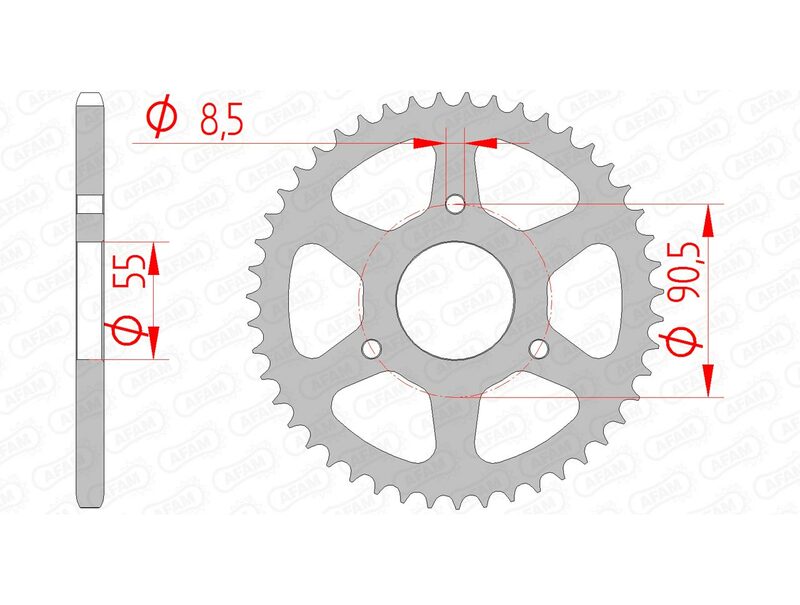 AFAM Steel Standard Rear Sprock 80104 - 420