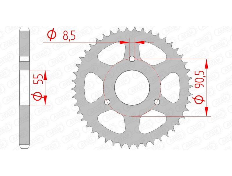 AFAM STEEL STANDARD BACK SPROCK 80200 - 428