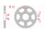 AFAM STEEL STANDARD BACK SPROCK 80200 - 428