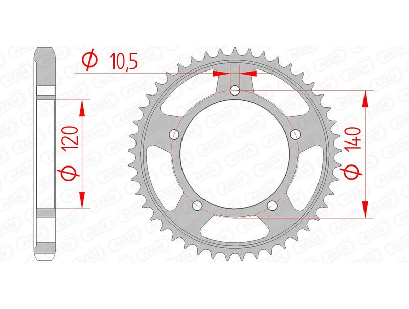 AFAM STEEL STANDARD BACK SPROCK 86603 - 530