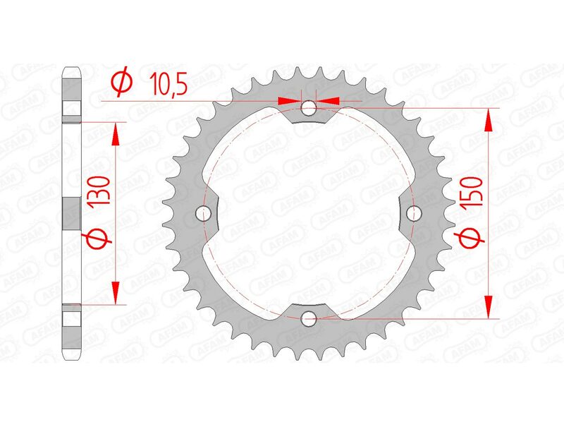 AFAM Steel Standard Rear Sprock 92328 - 520