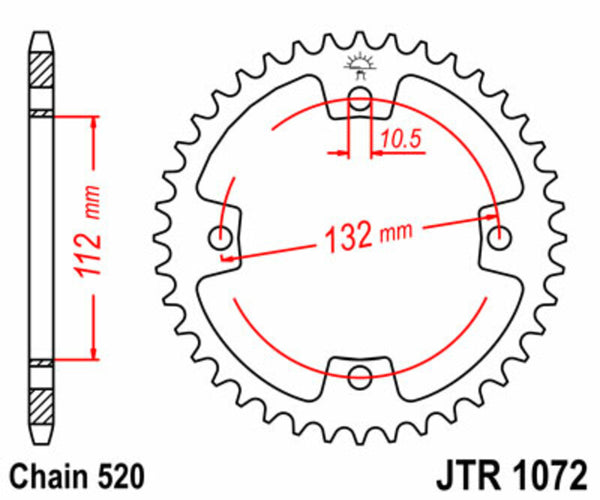 JT Sprock's Steel Standard Rear Sprock 1072 - 520 JTR1072.38
