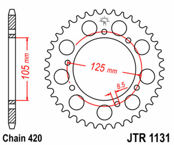 JT Sprock's Steel Standard Rear Sprock 1131 - 420 JTR1131.48