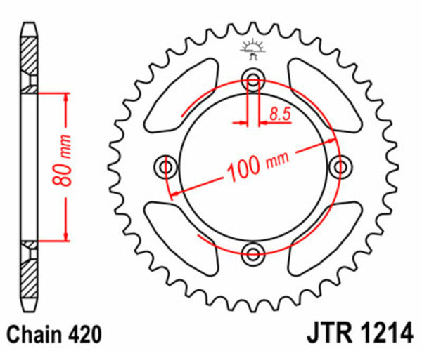 JT Sprock's Steel Standard Rear Sprock 1214 - 420 JTR1214.36
