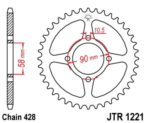 JT Sprock's Steel Standard bagsprock 1221 - 428 JTR1221.44