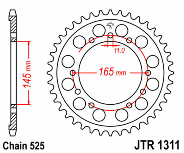 JT Sprock's Steel Standard bageste sprock 1311 - 525 JTR1311.44