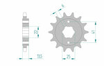 AFAM Steel Standard Framdrev 20506 - 525, framdrev i stål för Honda XL 600 V Transalp. Precisionsdesign med 13,5 mm tjocklek och 6 mm tanddjup.