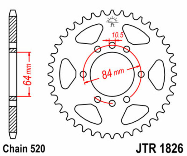 JT Sprock's Steel Standard Rear Sprock 1826 - 520 JTR1826.42