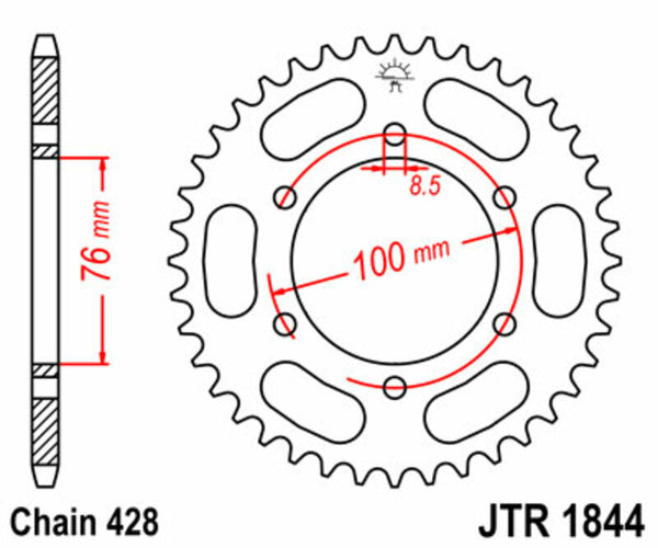 JT Sprock's Steel Standard bageste sprock 1844 - 428 JTR1844.52