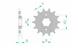 AFAM Steel Standard Front Sprocket 20508 - 520, reservdel för Honda NX 650 Dominator RD02 1988. Precisionsdesignat framdrev för pålitlig kraftöverföring.