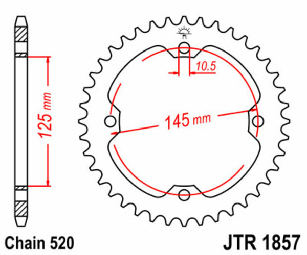 JT Sprock's Steel Standard bageste sprock 1857 - 520 JTR1857.45