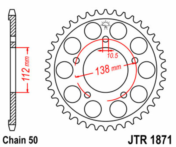 JT Sprock's Steel Standard bageste sprock 1871 - 530 JTR1871.48