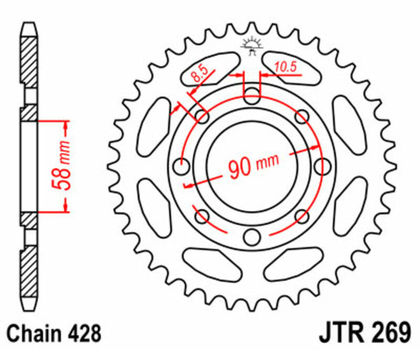 JT Sprock's Steel Standard bageste sprock 269 - 428 JTR269.36