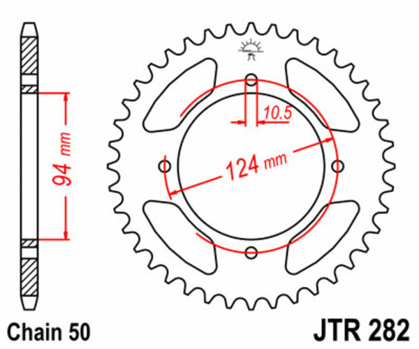 JT Sprock's Steel Standard Rear Sprock 282 - 530 JTR282.34