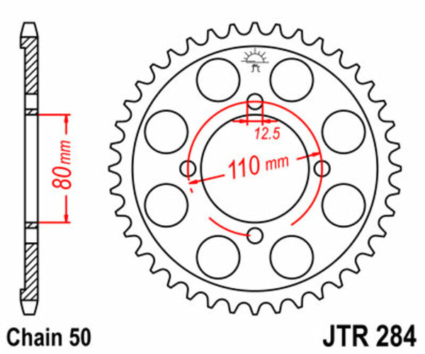 JT Sprock's Steel Standard Rear Sprock 284 - 530 JTR284.38
