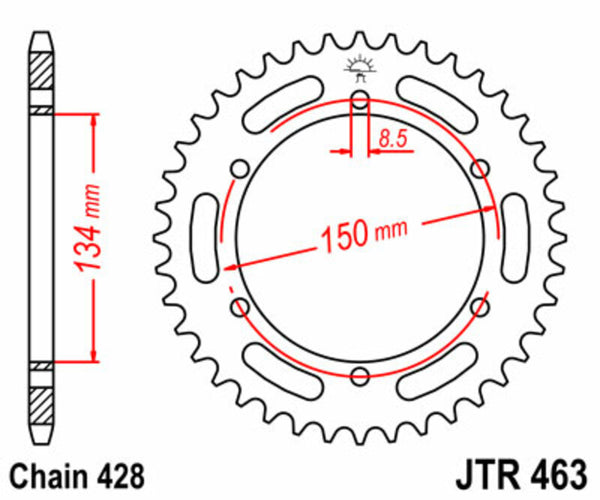 JT Sprock's Steel Standard bageste sprock 463 - 428 JTR463.50