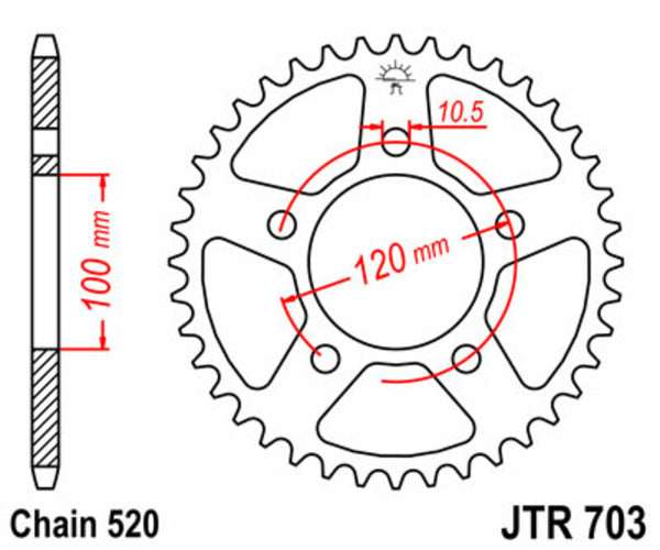 JT Sprock's Steel Standard bageste sprock 703 - 520 JTR703.40