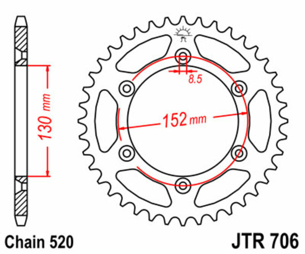 JT Sprock's Steel Standard bageste sprock 706 - 520 JTR706.48