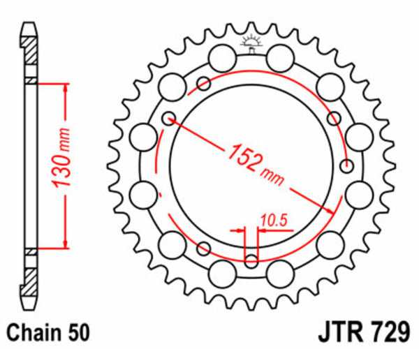 JT Sprock's Steel Standard Rear Sprock 729 - 530 JTR729.46