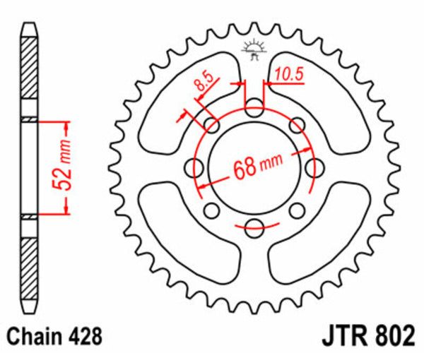JT Sprock's Steel Standard bageste sprock 802 - 428 JTR802.34