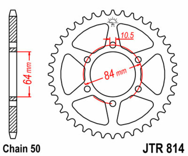JT Sprock's Steel Standard bageste sprock 814 - 530 JTR814.41