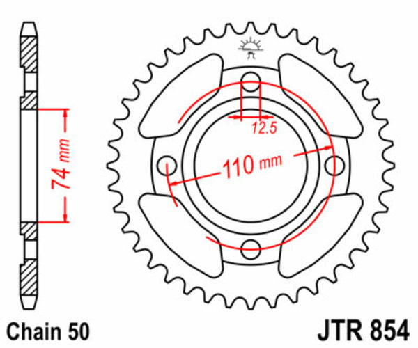 JT Sprock's Steel Standard bageste sprock 854 - 530 JTR854.43