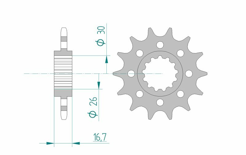 AFAM STEEL Standard Front Sprock 20613 - 520