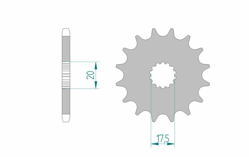 AFAM STEEL Standard Front Sprock 21202 - 428