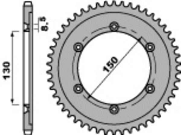 PBR Standard C45 Steel Brech Sprock 4374 - 428 4374 51 C45