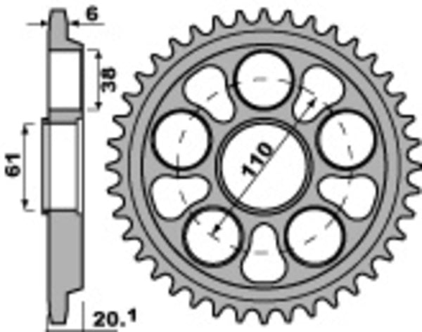 PBR Ultra -Lys Aluminium Hård anodiseret bageste sprock 4420 - 520 4420 41 LD
