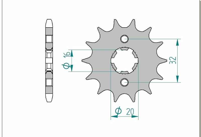 AFAM STEEL Standard Front Sprock 21208 - 428