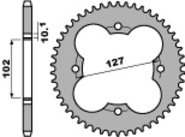 PBR Standard C45 Steel Bagerste sprock 4480 - 520 4480 37 C45
