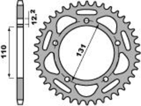 PBR Ultra -Lys Aluminium Hård anodiseret bageste sprock 4586 - 520 4586 44 LD