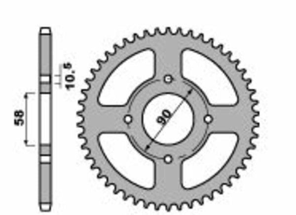 PBR Standard C45 Steel Bagerste sprock 4668 - 520 4668 45 C45