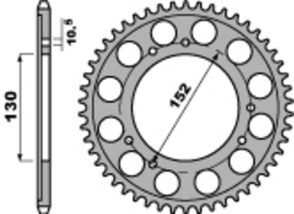 PBR Standard C45 Steel Bagerste sprock 713 - 530 713 46 C45