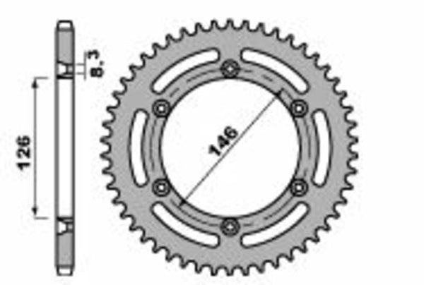 PBR Standard Steel bageste sprock 805 - 428 805 50 F