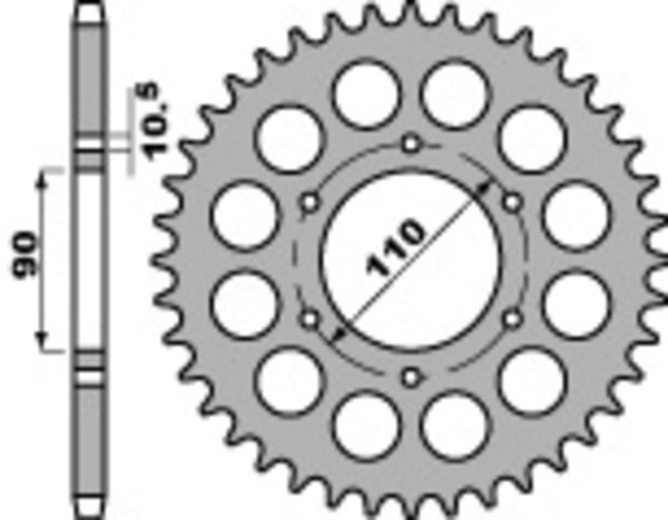 PBR Standard C45 Steel Bagerste sprock 850 - 530 850 33 C45