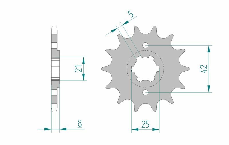 AFAM STEEL Standard Front Sprock 21502 - 520