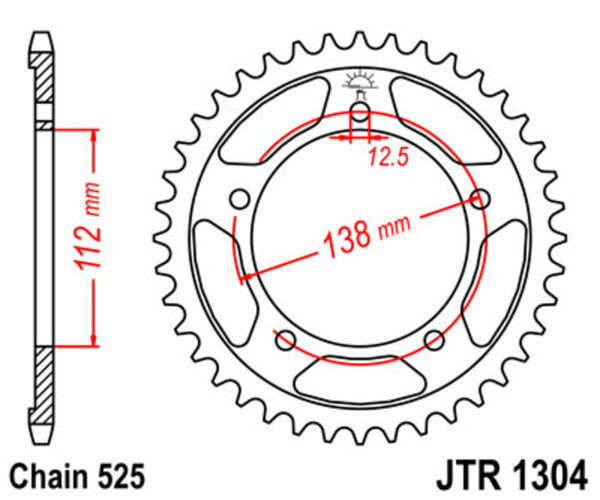 JT Sprock's Steel Standard bageste sprock 1304 - 525 JTR1304.45