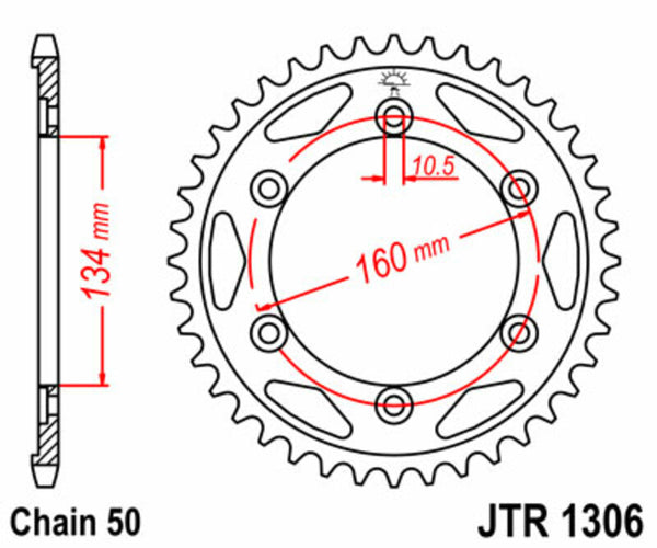 JT Sprock's Steel Standard bageste sprock 1306 - 530 JTR1306.40