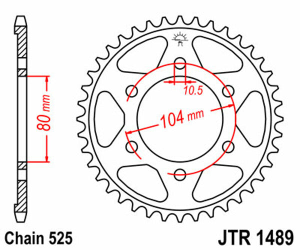 JT Sprock's Steel Standard bageste sprock 1489 - 525 JTR1489.42
