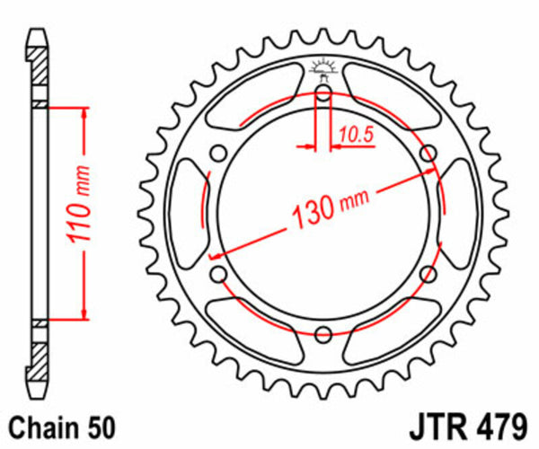JT Sprock's Steel Standard bageste sprock 479 - 530 JTR479.48